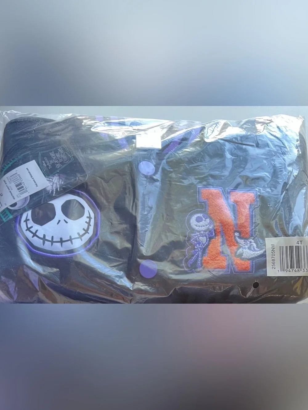 Disney Tim Burton The Nightmare Before Christmas Toddler Girl Varsity Jacket NWT